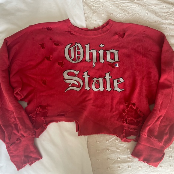Ohio State distressed Champion sweatshirt - Picture 1 of 3